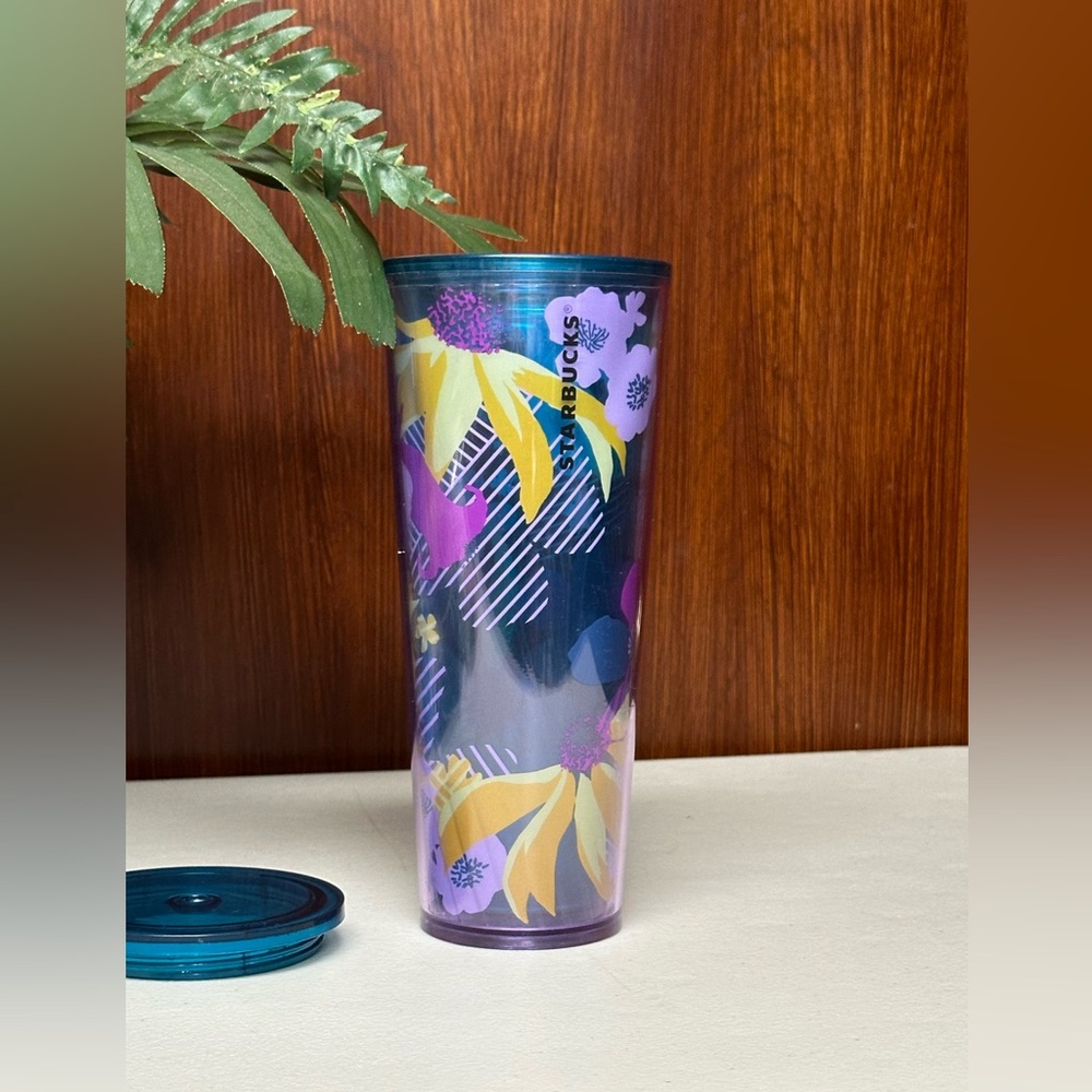 Starbucks 24oz tropical flowers cold drink tumbler